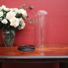 Load image into Gallery viewer, Antique Glass Dome and Wooden Base, Statue, Religious, Clock Cover, Taxidermy Dome. B12093