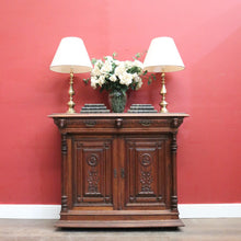 Load image into Gallery viewer, Antique French Oak Cabinet – Elegant Two Door, Two Drawer with Key. B12616