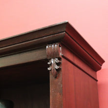 Load image into Gallery viewer, x SOLD Vintage Australian Cedar Bookcase – Four Shelves, Three Drawers, Carved Detail. B12614