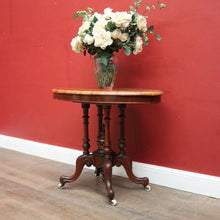 Load image into Gallery viewer, x SOLD Antique English Side Table, Lamp or Hall Table, Birdcage Base, Burr Walnut. B12184