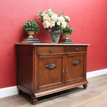 Load image into Gallery viewer, French farmhouse sideboard with two drawers two door cupboard and marble top. B12763