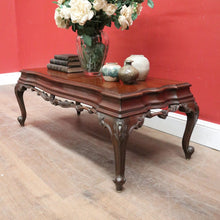 Load image into Gallery viewer, x SOLD Vintage Cedar Coffee Table – Shaped Top with Carved Legs, Elegant Design. B12610