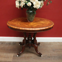 Load image into Gallery viewer, x SOLD Antique English Side Table, Lamp or Hall Table, Birdcage Base, Burr Walnut. B12184