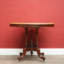 Load image into Gallery viewer, x SOLD Antique English Side Table, Lamp or Hall Table, Birdcage Base, Burr Walnut. B12184