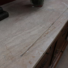 Load image into Gallery viewer, French farmhouse sideboard with two drawers two door cupboard and marble top. B12763