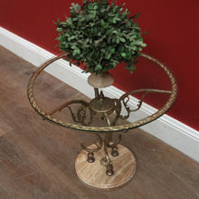 Load image into Gallery viewer, x SOLD A Mid-century Lamp or Side Table, Glass, Brass and Marble Tri-leg Pedestal Base. B12185