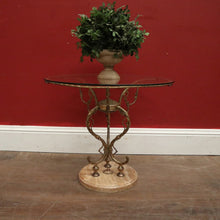 Load image into Gallery viewer, x SOLD A Mid-century Lamp or Side Table, Glass, Brass and Marble Tri-leg Pedestal Base. B12185