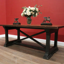 Load image into Gallery viewer, x SOLD Cross Stretcher Base Dining Table or Kitchen Table with Stone Inlay Pattern Top. B12182