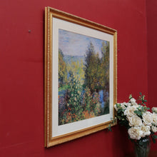 Load image into Gallery viewer, Claude Monet A Corner in the Garden at Montgeron print in gilt frame. B13024