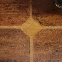 Load image into Gallery viewer, x SOLD Cross Stretcher Base Dining Table or Kitchen Table with Stone Inlay Pattern Top. B12182