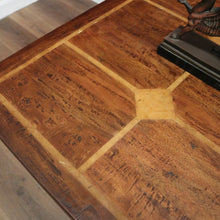 Load image into Gallery viewer, x SOLD Cross Stretcher Base Dining Table or Kitchen Table with Stone Inlay Pattern Top. B12182