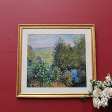Load image into Gallery viewer, Claude Monet A Corner in the Garden at Montgeron print in gilt frame. B13024