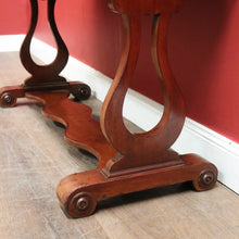 Load image into Gallery viewer, x SOLD Antique English Mahogany Hall Table or Side, Sofa Table with a single Drawer and Shaped Backboard. B12202