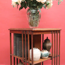 Load image into Gallery viewer, Antique English Oak Revolving Solicitors Bookcase – Eight Section with Castors. B12617