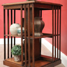 Load image into Gallery viewer, Antique English Oak Revolving Solicitors Bookcase – Eight Section with Castors. B12617