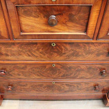 Load image into Gallery viewer, English mahogany chest of drawers with hidden compartments and original handles. B12669