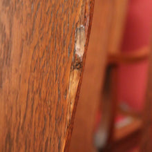 Load image into Gallery viewer, x SOLD Antique English Oak and Leather Kitchen or Dining Chairs, Carved Backs. B12206