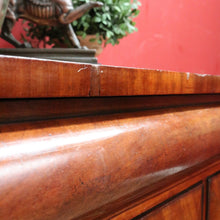 Load image into Gallery viewer, English mahogany chest of drawers with hidden compartments and original handles. B12669