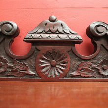 Load image into Gallery viewer, Antique English Mahogany Hall Cabinet – Glass Doors, Carved Detail, with Key. B12595