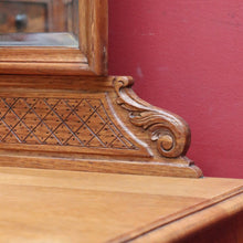 Load image into Gallery viewer, Vintage French tri mirror dressing table with bevelled mirrors and five drawers. B12801