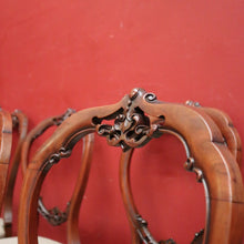 Load image into Gallery viewer, x SOLD Set of Eight Antique English Mahogany and Fabric Dining or Kitchen Chairs. B12207