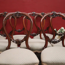 Load image into Gallery viewer, x SOLD Set of Eight Antique English Mahogany and Fabric Dining or Kitchen Chairs. B12207