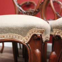 Load image into Gallery viewer, x SOLD Set of Eight Antique English Mahogany and Fabric Dining or Kitchen Chairs. B12207