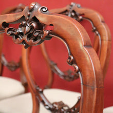 Load image into Gallery viewer, x SOLD Set of Eight Antique English Mahogany and Fabric Dining or Kitchen Chairs. B12207