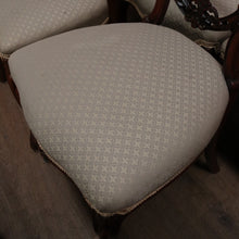 Load image into Gallery viewer, x SOLD Set of Eight Antique English Mahogany and Fabric Dining or Kitchen Chairs. B12207