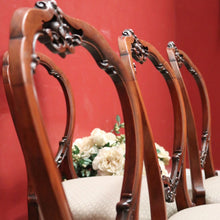 Load image into Gallery viewer, x SOLD Set of Eight Antique English Mahogany and Fabric Dining or Kitchen Chairs. B12207