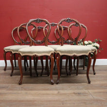 Load image into Gallery viewer, x SOLD Set of Eight Antique English Mahogany and Fabric Dining or Kitchen Chairs. B12207