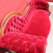 Load image into Gallery viewer, Antique English Mahogany Chaise Lounge with Tufted Button Back. B13030