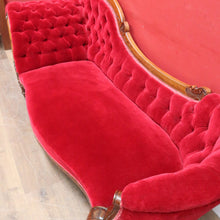 Load image into Gallery viewer, Antique English Mahogany Chaise Lounge with Tufted Button Back. B13030