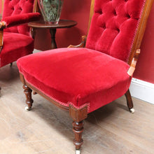 Load image into Gallery viewer, Antique English Grandfather and Grandmother Armchairs in Mahogany. B13031