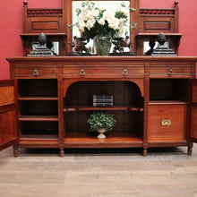 Load image into Gallery viewer, x SOLD Antique Australian Cedar Sideboard with Mirror Back and Storage Below. B12209