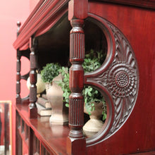 Load image into Gallery viewer, Antique Mahogany Display Cabinet with Fretwork, Drawers, and Glazed Doors. B12621
