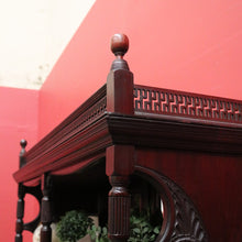 Load image into Gallery viewer, Antique Mahogany Display Cabinet with Fretwork, Drawers, and Glazed Doors. B12621