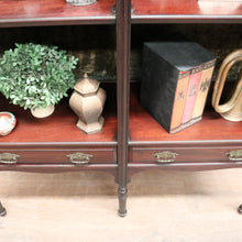 Load image into Gallery viewer, Antique Mahogany Display Cabinet with Fretwork, Drawers, and Glazed Doors. B12621