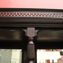 Load image into Gallery viewer, Antique Mahogany Display Cabinet with Fretwork, Drawers, and Glazed Doors. B12621