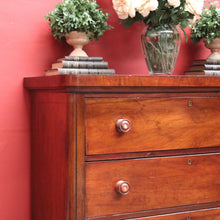 Load image into Gallery viewer, Antique Australian Cedar Chest of Drawers with MOP Inlay and Brass Detail. B12622