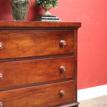 Load image into Gallery viewer, Antique Australian Cedar Chest of Drawers with MOP Inlay and Brass Detail. B12622