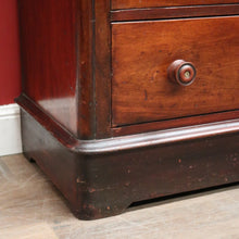 Load image into Gallery viewer, Antique Australian Cedar Chest of Drawers with MOP Inlay and Brass Detail. B12622