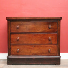 Load image into Gallery viewer, Antique Australian Cedar Chest of Drawers with MOP Inlay and Brass Detail. B12622