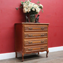 Load image into Gallery viewer, Vintage French lingerie chest with four drawers and cast handles. B12785