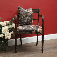Load image into Gallery viewer, Antique English Mahogany Armchair with Japanese-Themed Upholstery. B12628