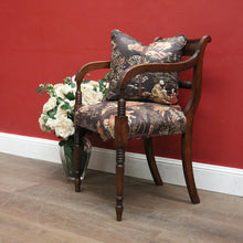 Load image into Gallery viewer, Antique English Mahogany Armchair with Japanese-Themed Upholstery. B12628