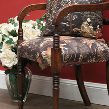Load image into Gallery viewer, Antique English Mahogany Armchair with Japanese-Themed Upholstery. B12628