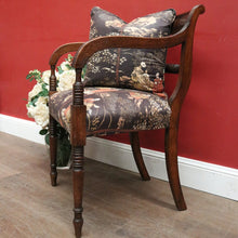 Load image into Gallery viewer, Antique English Mahogany Armchair with Japanese-Themed Upholstery. B12628