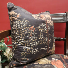 Load image into Gallery viewer, Antique English Mahogany Armchair with Japanese-Themed Upholstery. B12628