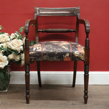 Load image into Gallery viewer, Antique English Mahogany Armchair with Japanese-Themed Upholstery. B12628